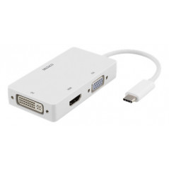 USB-C-adapter - USB-C Multiport til HDMI/DVI/VGA-adapter med 4K-understøttelse