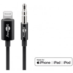 MFi-certificeret Lightning til 3,5 mm AUX han-lydadapter 1M