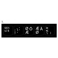 Klistermærker til nordisk (Lenovo) (DK/SE/NO/FI) tastatur, 5-keys, Black