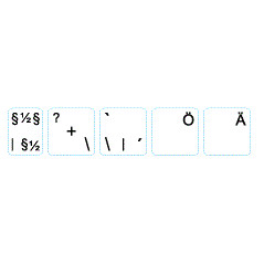Tastatur Klistermærker til svensk tastatur 5-keys, white