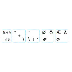 Tastatur Klistermærker til nordic tastatur (SE/DK/NO/FI) 5-keys, white