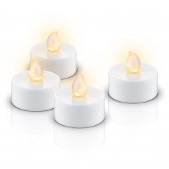 4 stk LED-varmelys med realistisk flamme