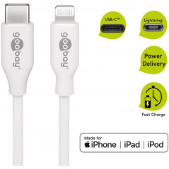 Lightning kabel iphone - Lightning till USB-C-kabel, vit (2 meter)