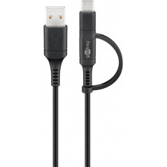 Goobay USB-A 2.0 til mikro-USB med USB-C-adapter
