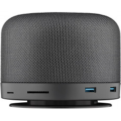 USB-C skærmadapter - USB-C 12-i-1 Multiport Dock med trådlös snabbladdning, strömförsörjning 100 W och multimediahögtalare