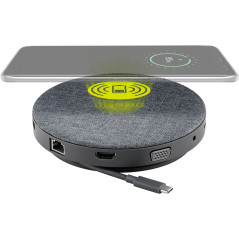 USB-C skærmadapter - USB-C 11-i-1 Multiport Dock med trådlös snabbladdning och strömförsörjning 100 W