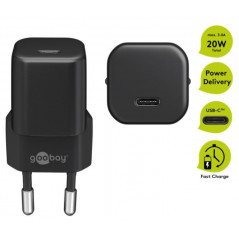 Opladere og kabler - Kompakt strømadapter med hurtig opladning med USB-C PD (Power Delivery) 20W