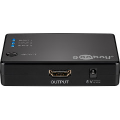 Skærmkabel & skærmadapter - Goobay HDMI-switch til 3 enheder med fjernbetjening