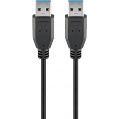 USB 3.0 SuperSpeed-kabel, han til han, sort