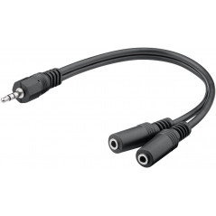 Goobay 3,5 mm til 2x 3,5 mm kabel, 0,2 meter