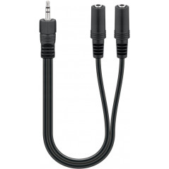 Goobay 3,5 mm til 2x 3,5 mm kabel, 0,2 meter