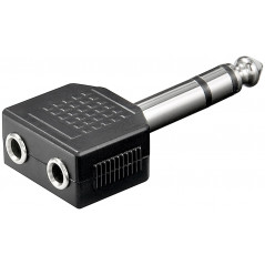 6,3 mm til 2x 3,5 mm adapter