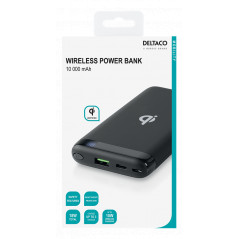 Portable batterier - Powerbank med QI trådløs opladning 10.000 mAh, USB-C PD 18W og USB-A