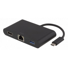 Dockingstation til computer - USB-C-dockingstation med HDMI, RJ45, 1xUSB, USB-C-port til opladning