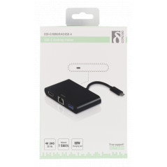 Dockingstation til computer - USB-C-dockingstation med HDMI, RJ45, 1xUSB, USB-C-port til opladning