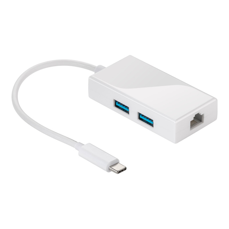 Computertilbehør - Goobay USB-C-nätverkskort gigabit med USB-hubb