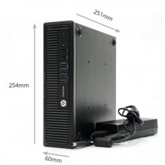 Brugt stationær computer - HP Elitedesk 800 G1 USDT i5 8GB 128SSD (beg med defekt USB2-port fram)