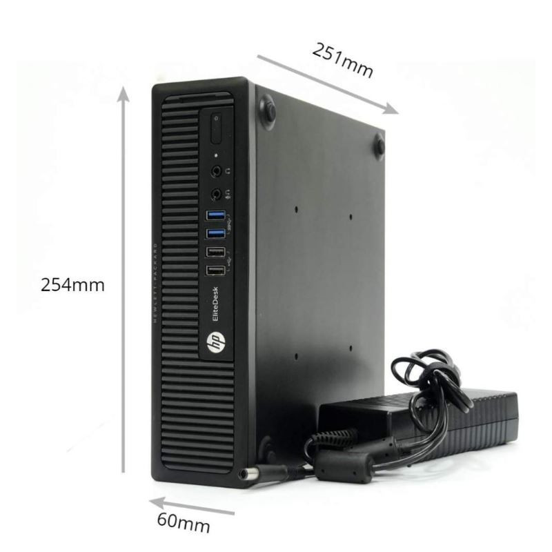 Brugt stationær computer - HP Elitedesk 800 G1 USDT i5 8GB 128SSD (beg med defekt USB2-port fram)