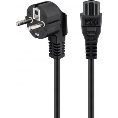 Vinklet netledning C5 til bærbare computere (Mickey Mouse power cord)