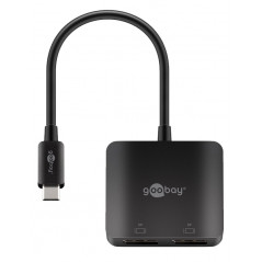 USB-C Multiport-adapter til to skærme 2x DisplayPort