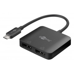 USB-C Multiport-adapter til to skærme 2x DisplayPort