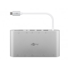 USB-C-dockingstation Multiport med HDMI/VGA/DP/LAN/SDHC/3xUSB/60W