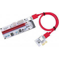 PCIe x1 til PCIe x16 riser med USB 3.0-kabel (brugt)