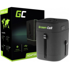 Rejsetilbehør - GreenCell Universal rejseadapter med 2x USB-A