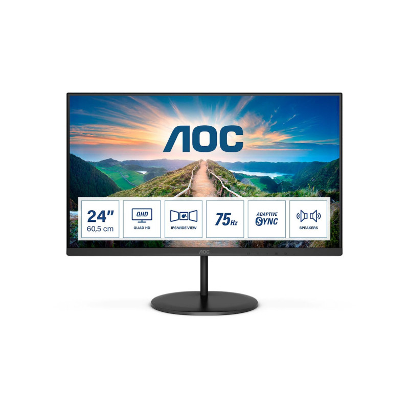 Computerskærm 15" til 24" - AOC Q24V4EA 24-tommer QHD/2K IPS-skærm