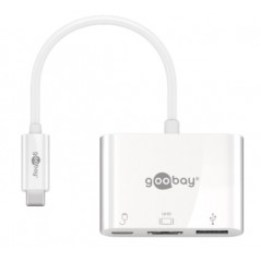 Skærmkabel & skærmadapter - USB-C Multiport til HDMI/USB-A med USB-C 60 W strømforsyning