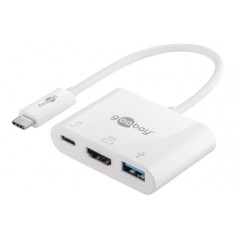 Skærmkabel & skærmadapter - USB-C Multiport til HDMI/USB-A med USB-C 60 W strømforsyning