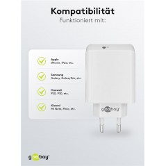 Opladere og kabler - Strømadapter med USB-C PD 65W og hurtig opladning