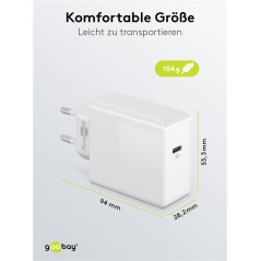 Opladere og kabler - Strømadapter med USB-C PD 65W og hurtig opladning