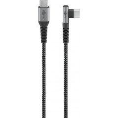 USB-C til USB-C opladerkabel 60W tekstil med vinklet stik