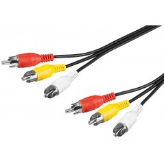 Komposit-kabel 3x RCA til 3x RCA 2 meter