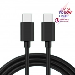 2 meter USB-C til USB-C-kabel (USB 2) 100W sort