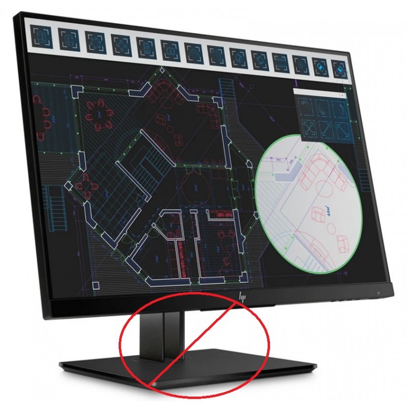Brugte computerskærme - HP 24-tums Z Display Z24i G2 IPS-skärm (brugt utan fot - kan köpas separat)