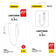 Duado Lightning til 3,5 mm lyd-adapter