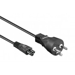 DK Strømkabel til bærbare computere 1M Denmark Plug IEC 60320 C5 Mickey Mouse (brugt)