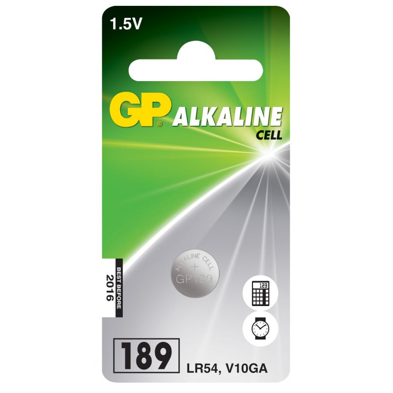 Elektrisk tilbehør - GP LR54 V10GA alkalisk batteri 1-pak knapcellebatteri