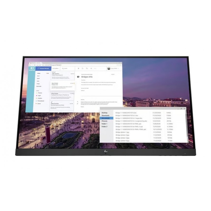 Brugte computerskærme - HP E23 G4 FHD 23" LED-skærm med IPS-panel (brugt uden fod - kan købes separat)