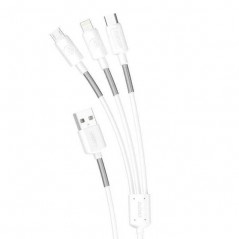 Opladere og kabler - 3-i-1-opladerkabel med USB-C, Lightning og microUSB