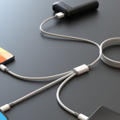 Opladere og kabler - 3-i-1-opladerkabel med USB-C, Lightning og microUSB