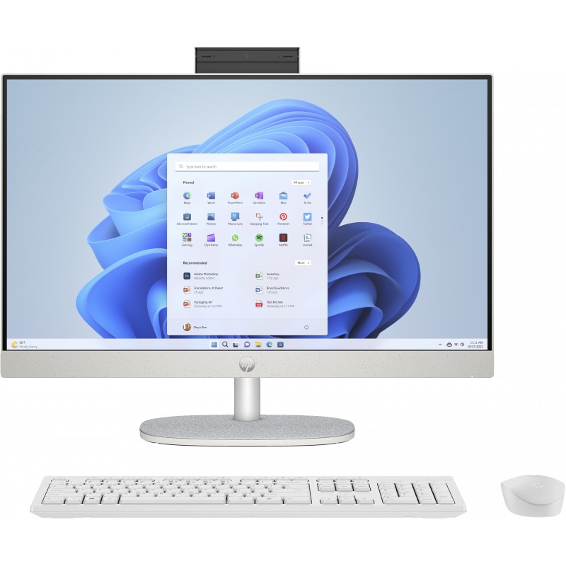 Alt-i-én computer - HP All-in-One 24-cr0824no 24" Full HD Ryzen 5 8GB 512GB SSD Win 11 Shell White demo