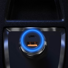 USB-billader med USB-A- og USB-C-porte, 45 W