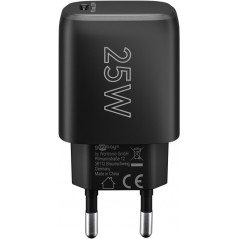 Strømadapter GaN med USB-C PD (Power Delivery) 25W, hurtig opladning