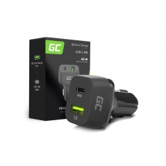 GreenCell biloplader med USB-C- og USB-A-stik, 30 W PD QC 3.0