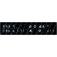 Klistermærker til nordisk (Dell*) (DK/SE/NO/FI) tastatur, 6-keys, Black