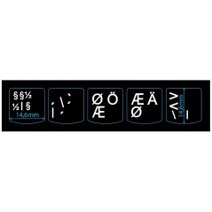 Klistermærker til nordisk (Lenovo) (DK/SE/NO/FI) tastatur, 5-keys, Black