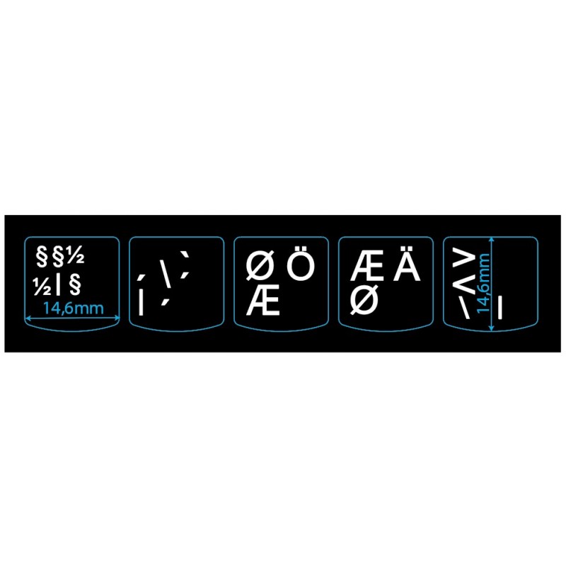 Øvrigt tilbehør - Klistermærker til nordisk (Lenovo) (DK/SE/NO/FI) tastatur, Black, 5-keys